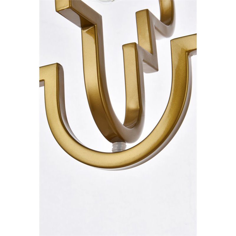 Living District Sandara 1-Light Mid-Century Metal Pendant in Brass Finish