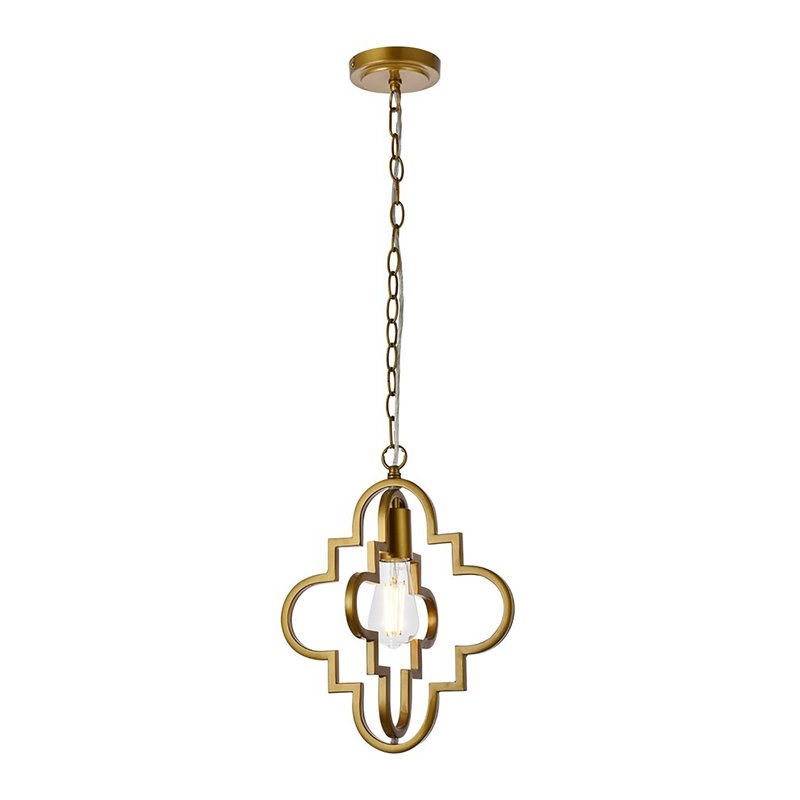 Living District Sandara 1-Light Mid-Century Metal Pendant in Brass Finish