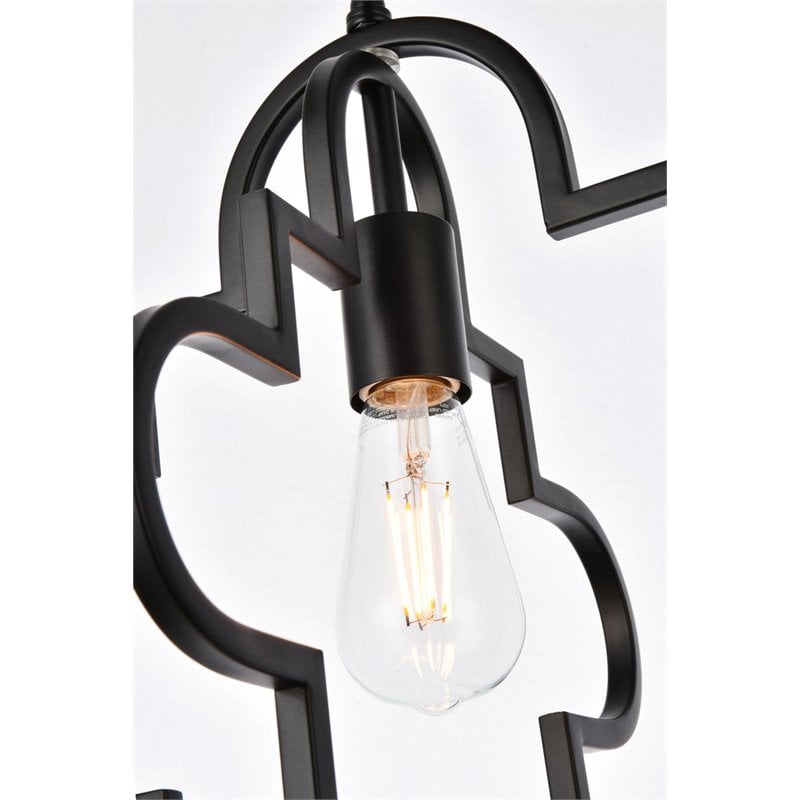 Living District Sandara 1-Light Mid-Century Metal Pendant in Black