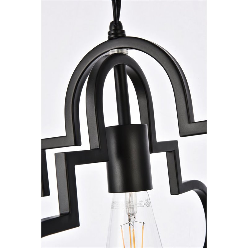 Living District Sandara 1-Light Mid-Century Metal Pendant in Black