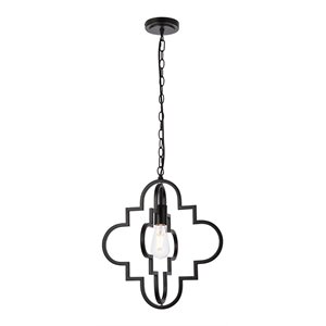 Living District Sandara 1-Light Mid-Century Metal Pendant in Black
