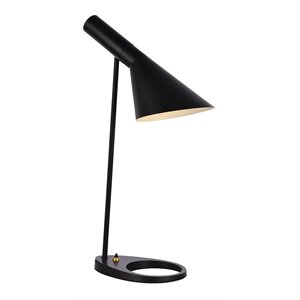 living district juniper 1-light modern metal table lamp in black