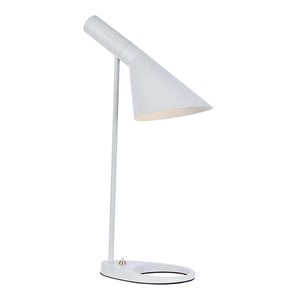 living district juniper 1-light modern metal table lamp in white