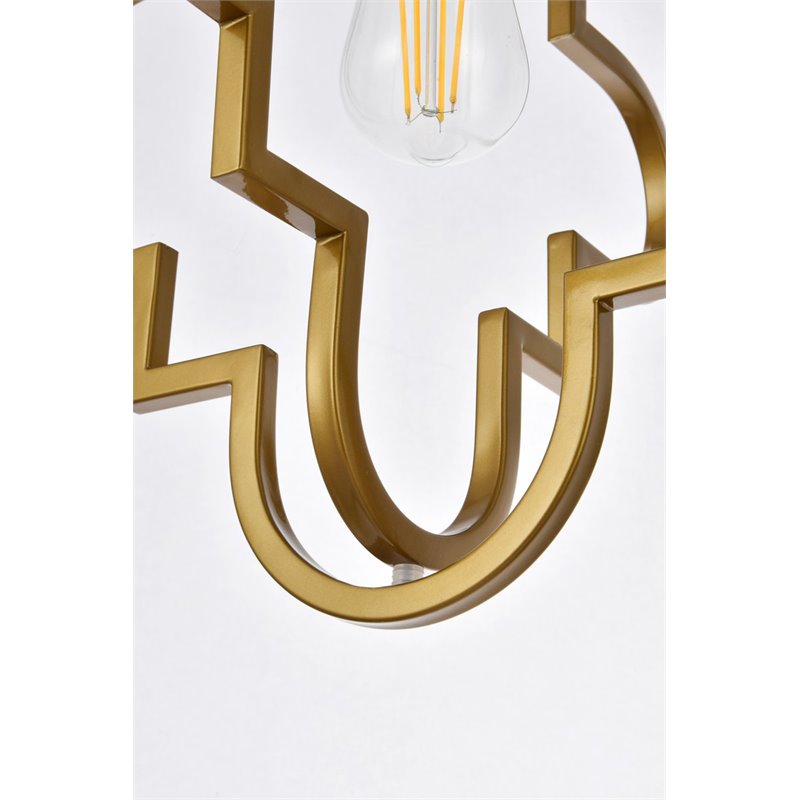 Living District Sandara 1-Light Mid-Century Metal Pendant in Brass