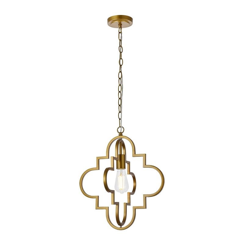 Living District Sandara 1-Light Mid-Century Metal Pendant in Brass