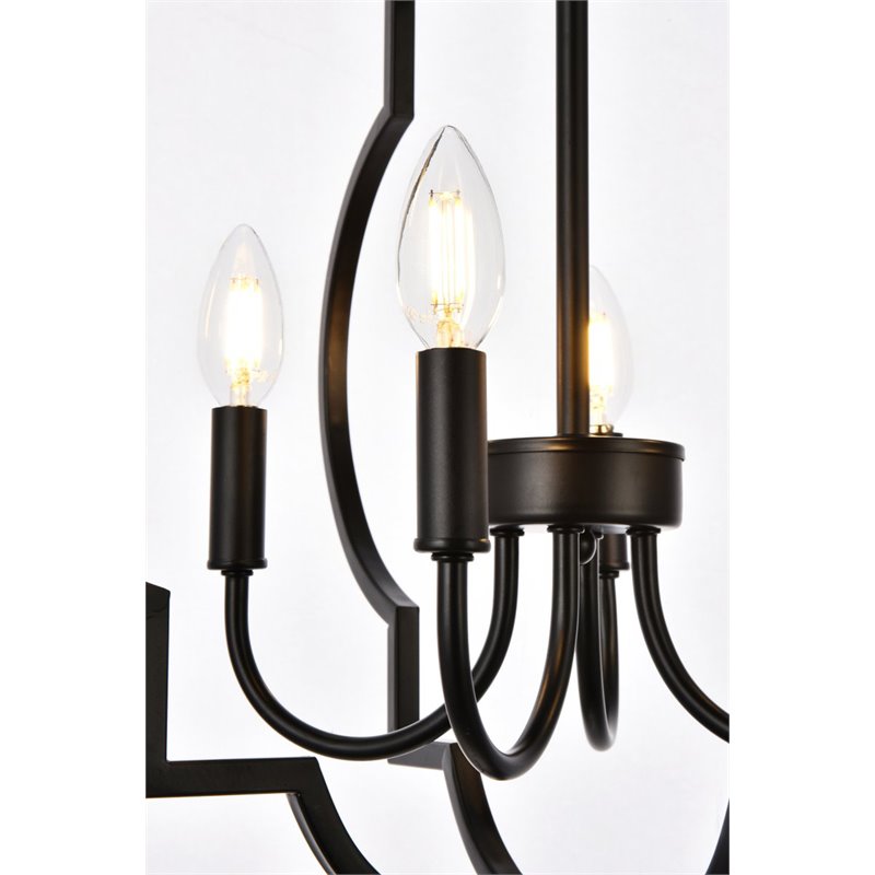 Living District Sandara 4-Light Mid-Century Metal Pendant - Black Finish