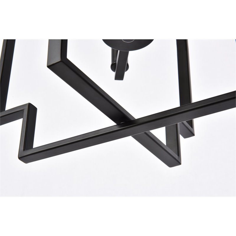 Living District Rosenfeld 4-Light Mid-Century Metal Pendant in Black