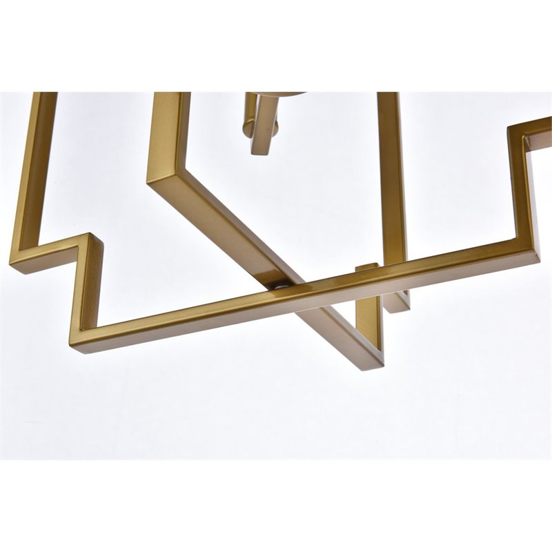 Living District Rosenfeld 4-Light Mid-Century Metal Pendant in Brass