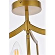 Living District Kiera 3-Light Mid-Century Metal Flush Mount in Brass