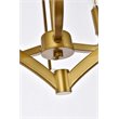 Living District Kiera 3-Light Mid-Century Metal Flush Mount in Brass