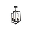 Living District Kiera 4-Light Mid-Century Metal Pendant in Black
