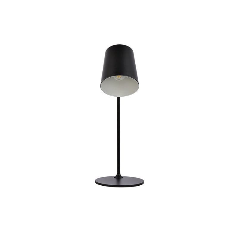 Living District Leroy 1-Light Modern Metal Table Lamp in Black