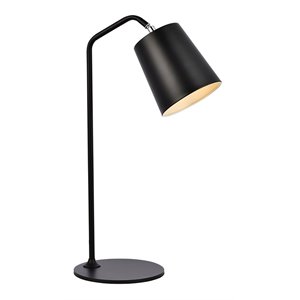 living district leroy 1-light modern metal table lamp in black