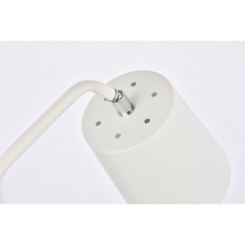 Living District Leroy 1-Light Modern Metal Table Lamp in White