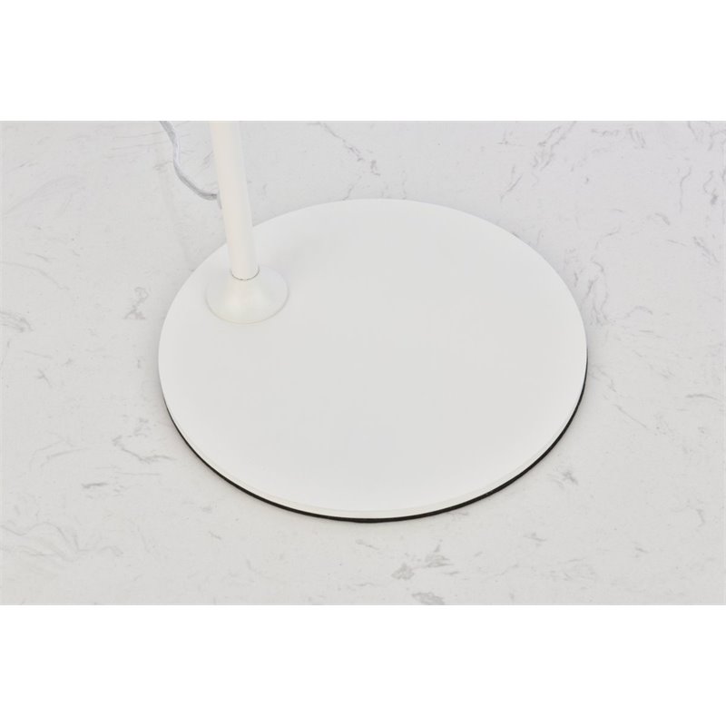 Living District Leroy 1-Light Modern Metal Table Lamp in White