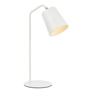 living district leroy 1-light modern metal table lamp in white