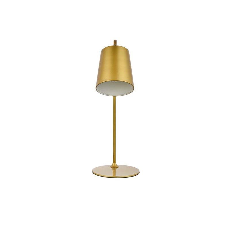 Living District Leroy 1-Light Modern Metal Table Lamp in Brass