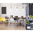 Living District Mera 1-Light Mid-Century Metal Pendant in Black and Clear
