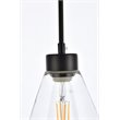 Living District Mera 1-Light Mid-Century Metal Pendant in Black and Clear