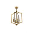 Living District Kiera 4-Light Mid-Century Metal Pendant in Brass