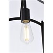 Living District Janet 1-Light Mid-Century Metal Flush Mount in Black
