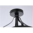 Living District Janet 1-Light Mid-Century Metal Flush Mount in Black