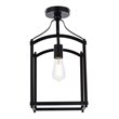 Living District Janet 1-Light Mid-Century Metal Flush Mount in Black