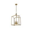 Living District Janet 4-Light Mid-Century Metal Pendant in Brass