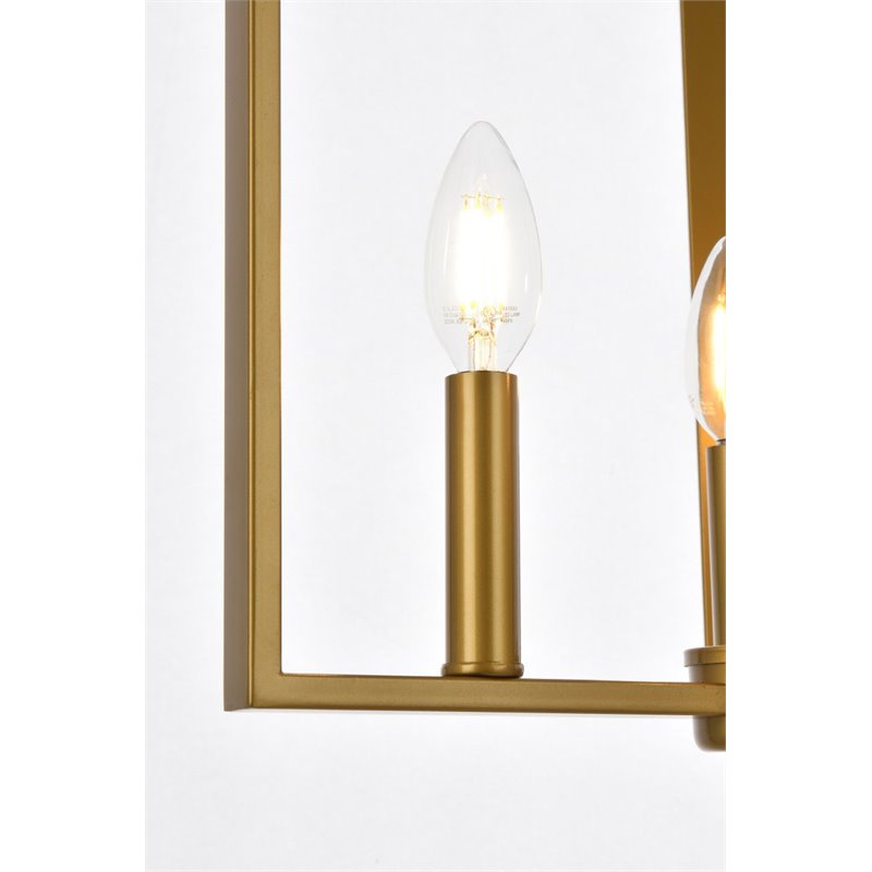 Living District Vino 3-Light Mid-Century Metal Pendant in Brass