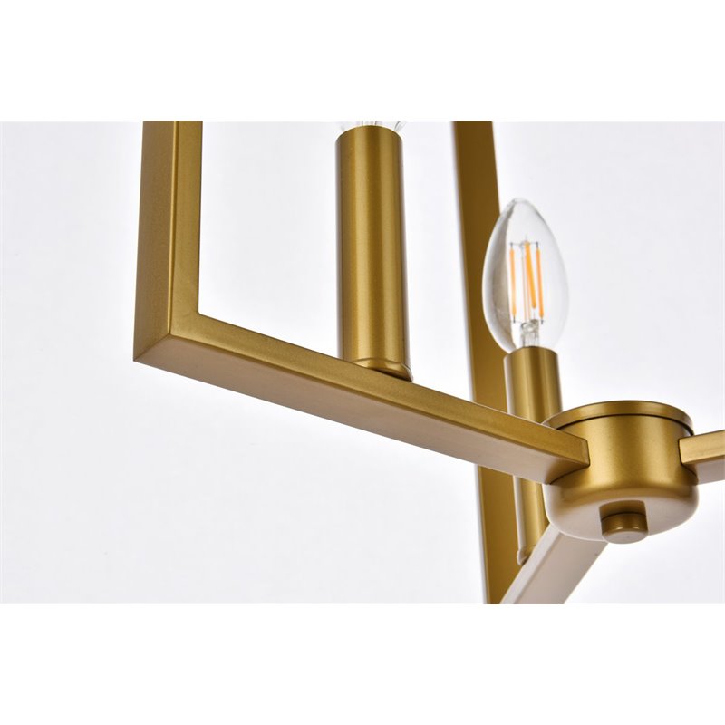 Living District Vino 3-Light Mid-Century Metal Pendant in Brass