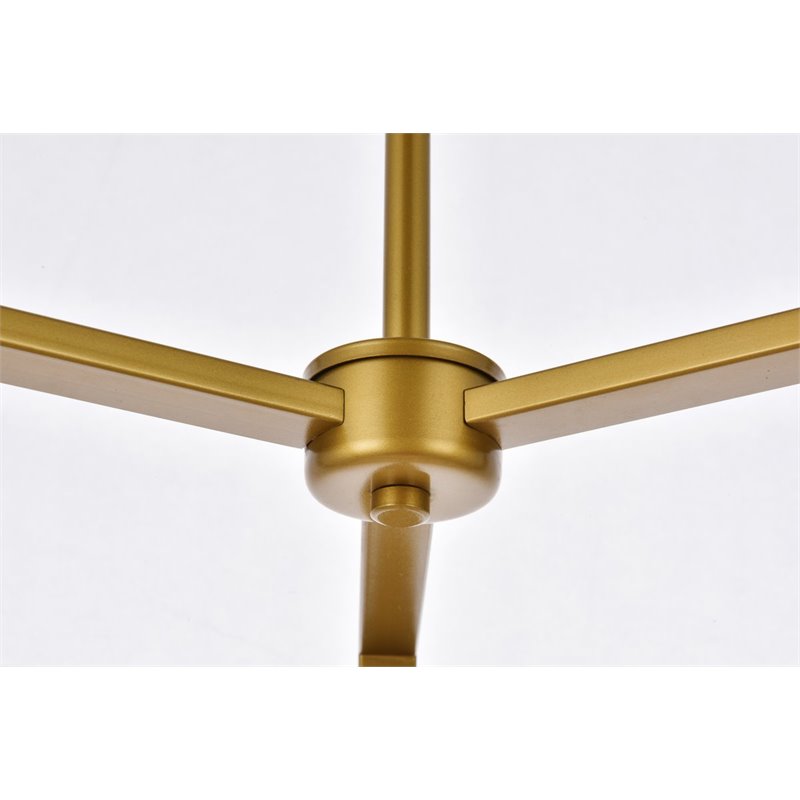 Living District Vino 3-Light Mid-Century Metal Pendant in Brass