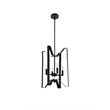 Living District Hoffman 4-Light Mid-Century Metal Pendant in Black