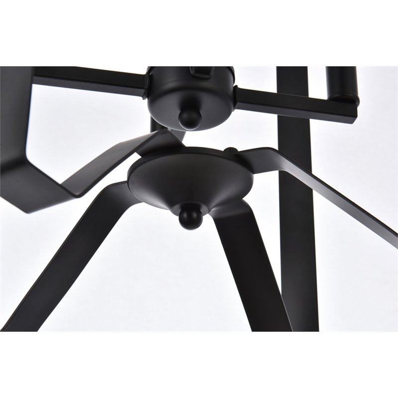 Living District Hoffman 4-Light Mid-Century Metal Pendant in Black