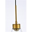 Living District Mera 1-Light Mid-Century Metal Pendant in Brass and Clear