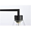Living District Mera 3-Light Mid-Century Metal Pendant in Black and Clear
