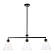 Living District Mera 3-Light Mid-Century Metal Pendant in Black and Clear