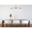 Living District Mera 3-Light Mid-Century Metal Pendant in Brass and Clear