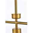 Living District Mera 3-Light Mid-Century Metal Pendant in Brass and Clear
