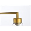 Living District Mera 3-Light Mid-Century Metal Pendant in Brass and Clear