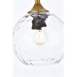 Living District Cashel 1-Light Mid-Century Metal Pendant in Brass/Clear Finish