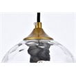 Living District Cashel 1-Light Mid-Century Metal Pendant in Brass/Clear Finish