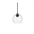 Living District Cashel 1-Light Mid-Century Metal Pendant in Chrome/Clear