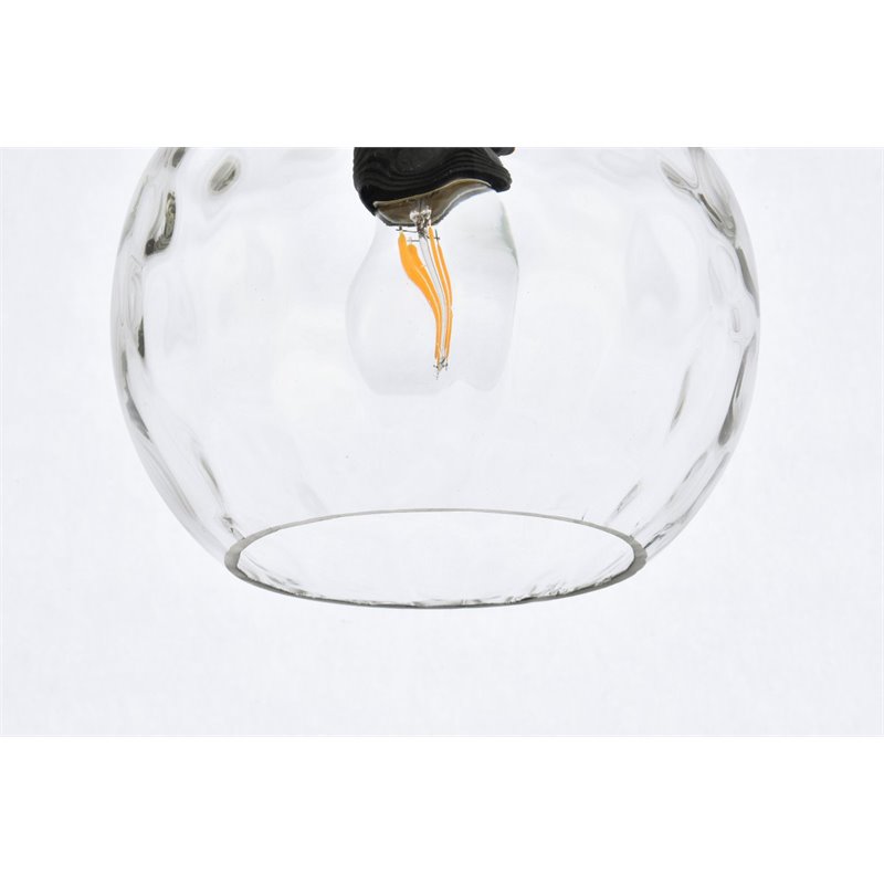 Living District Cashel 1-Light Mid-Century Metal Pendant in Chrome/Clear