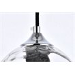 Living District Cashel 1-Light Mid-Century Metal Pendant in Chrome/Clear