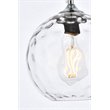 Living District Cashel 1-Light Mid-Century Metal Pendant in Chrome/Clear Finish