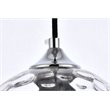Living District Cashel 1-Light Mid-Century Metal Pendant in Chrome/Clear Finish