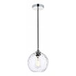 Living District Cashel 1-Light Mid-Century Metal Pendant in Chrome/Clear Finish