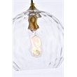 Living District Cashel 1-Light Mid-Century Metal Pendant in Brass and Clear