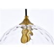 Living District Cashel 1-Light Mid-Century Metal Pendant in Brass and Clear