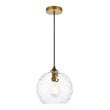Living District Cashel 1-Light Mid-Century Metal Pendant in Brass and Clear